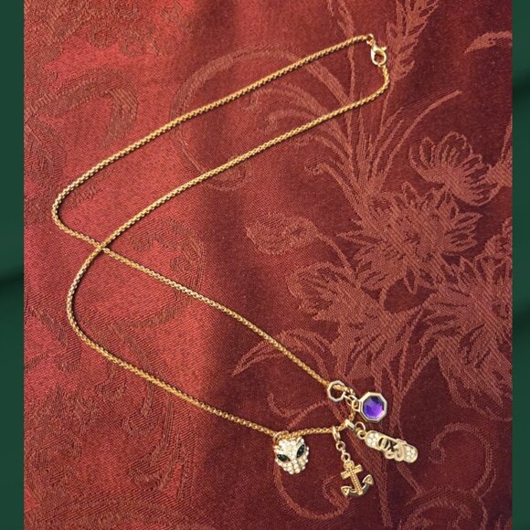 Effy Gold Tone Necklace With 4 Charms - New - Picture 1 of 3